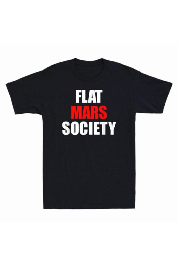 Gift Mars Shirt Tee Space Lovers Universe Black Flat Shirt T-shirt Society Funny