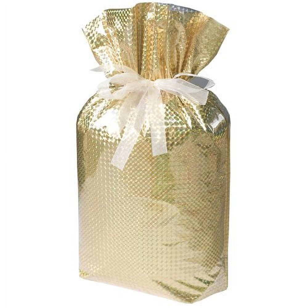 Gift Mate 211752 2Piece Drawstring Gift Bags, Jumbo, Diamond Gold