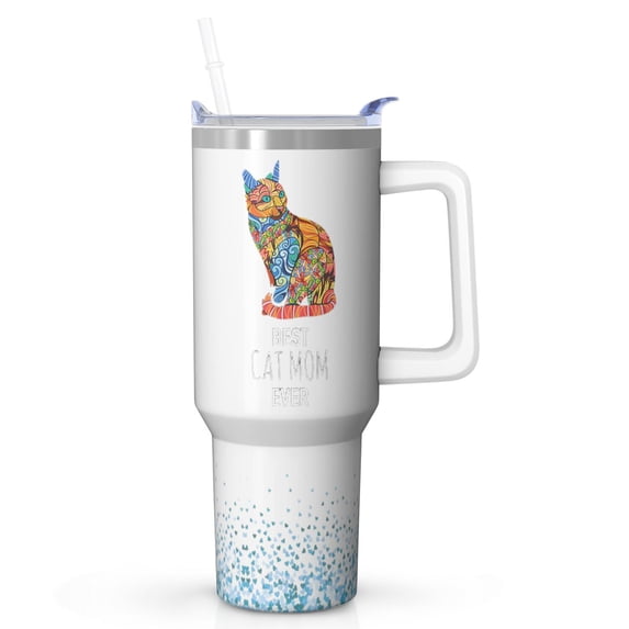 Gift for Mom: 40oz Insulated Tumbler, Stainless Steel Vacuum Thermos Cup with Straw Lid, Keeps Beverages Cold for Hours, Perfect Mother's Day Gift Idea for Her, Grandma