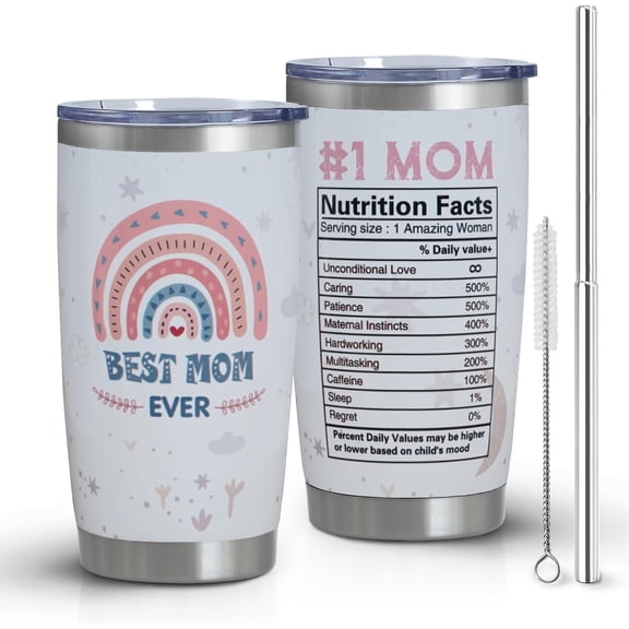 Gift for Mom form Daughter, Son Mothers Day Gifts for Mom Best Mom Ever Gifts Birthday Gifts for Mom New Mom Gifts for Women Mom 20 Oz Tumbler With Straw
