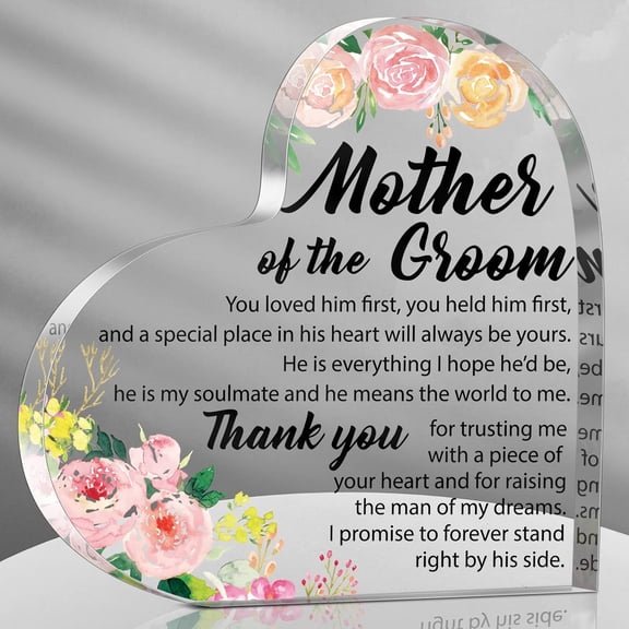 Gift for Mother of the Groom from Bride Mother of the Groom Gifts Wedding Gifts Acrylic Square Heart Gift Thank You Gift for Mom Wedding Gifts for Mother of the Groom (Delicate Style)