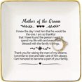 thumbnail image 1 of Gift for Mother of The Groom From Bride,Thank You Gift for New Mom,Wedding Gifts,Bridal Shower Gifts,Ceramic Jewelry Holder Square Ring Dish Trinket Box Tray, 1 of 5