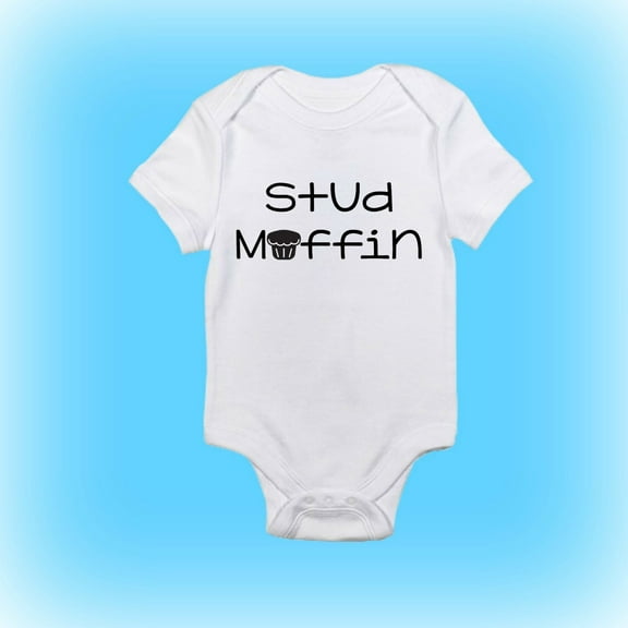 Gift For New Baby - Baby Boy - Baby Gift Idea - Baby Shower Gift - Unique Shower Gift - Stud Muffin Onesie - Baby Onesie - Baby Clothing Cool Baby Clothing, BABY BODYSUIT LAT 4424
