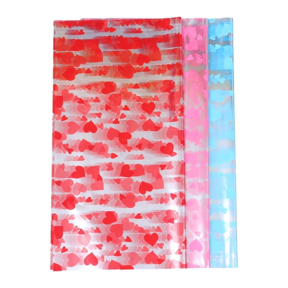 Toyandona Heart Pattern Flower Wrapper for Wrapping Gifts and Flowers Assorted Color OPP Material