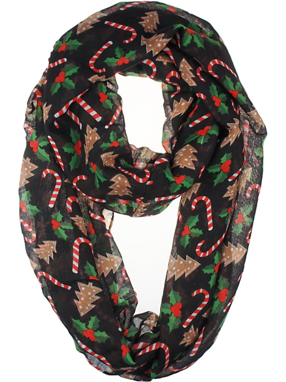 Gift Packed Fall Winter Soft Lightweight Holiday Sheer Infinity Christmas Scarf for Women Girls
