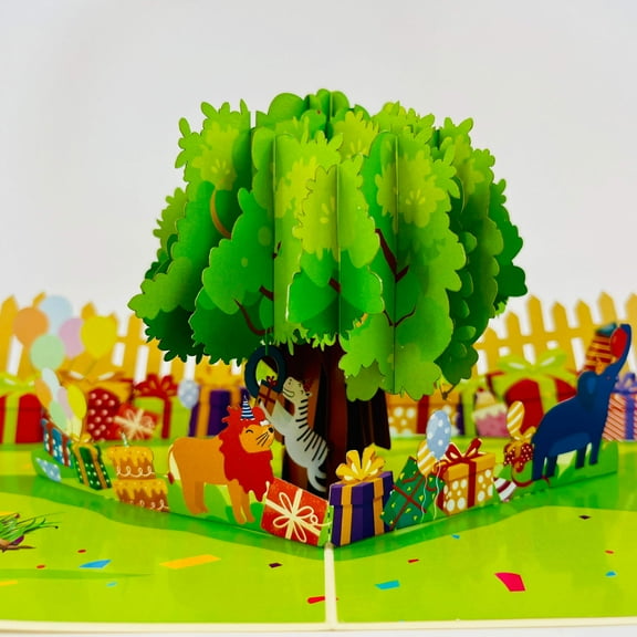 Gift Party WOWPOP CARD - 3D Pop Up Card for Birthday, Travel Gift, Handmade Laser Cut Greeting Card, Greeting Card for all Occasions, Congratulations, Birthday, Thank you, Baby, Anniversary