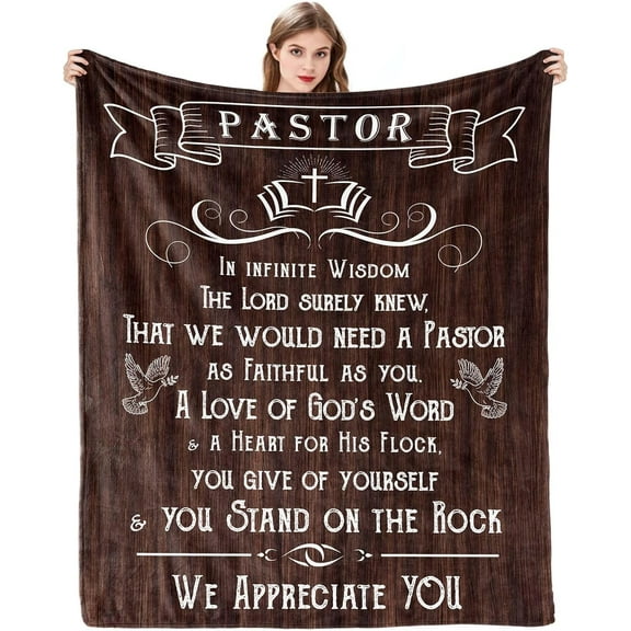 Gift for Pastor Appreciation Gifts Idea for Pastor Christian Pastor Gifts for Pastor Birthday Religious Gifts for Pastor to Our Pastor Blanket 50x60 Inches