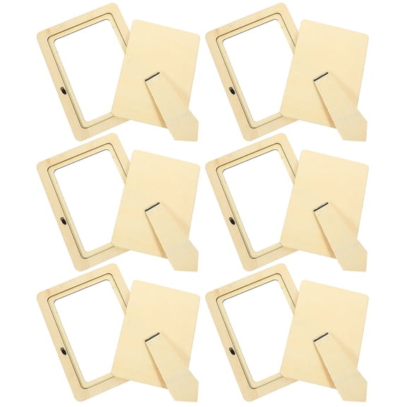 Gift Photo Frame Mold Wooden Playset Baby Room Picture Painting Handmade Kids Educational Plaything 6 Pcs