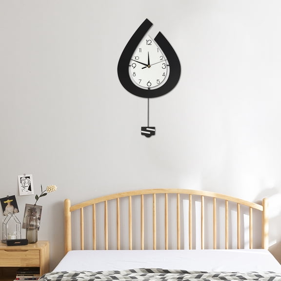 Gift-Quality Analog Clock, 12x22-Inch Sleek Profile (>15mm Thick), Decorative Raindrop Shape & Simple Cleaning Surface, Perfect for Housewarming, Christmas, and Birthday Presents