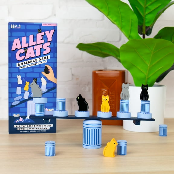 Gift Republic Alley Cats Balancing Game Wooden for 2-4 Players Ages 6+
