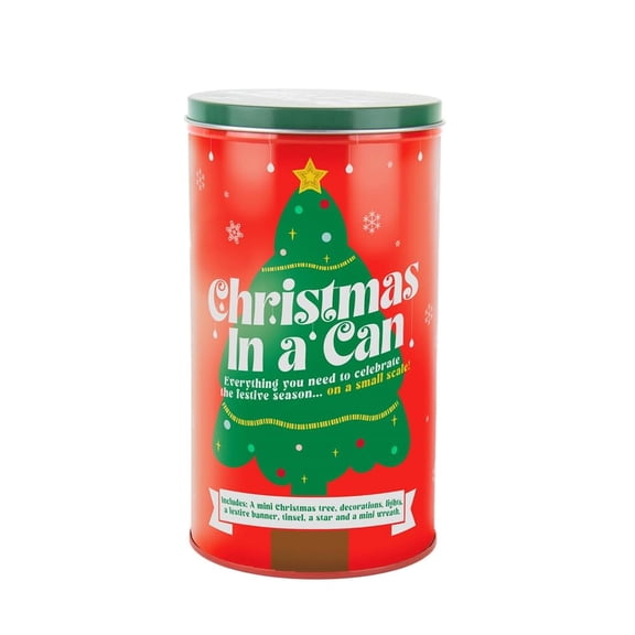 Gift Republic Christmas in a Can Mini Tree, Minature, Red O1