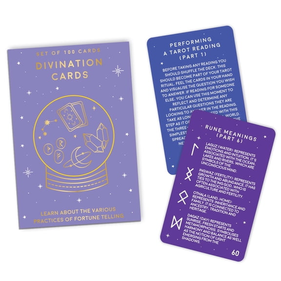 Gift Republic Divination Cards 100 Fortune Telling & Oracle Cards for Spiritual Guidance, Tarot Learning, Symbol Interpretation & Self-Discovery
