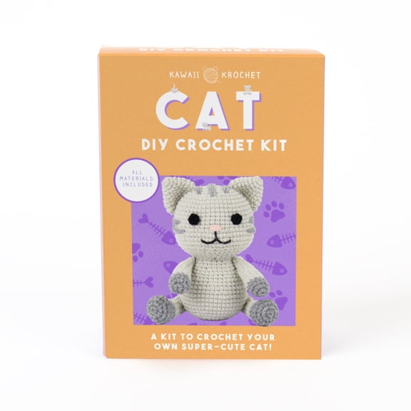 Gift Republic Kawaii Cat Crochet Kit DIY Craft Set for Creating Your Own Cute Kitten Crochet Gift for Teens & Adults Crafting Gift Idea Crochet Set