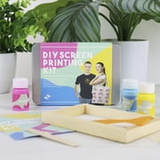Gift Republic Screen Printing Craft Gift Tin | Complete Kit for DIY Fabric Printing | Includes Frame, Yellow, Pink & Blue Paint | Fun Craft for Teens & Adults | Beginner-Friendly Set