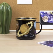Gift Republic Space Astronomia Enamel Mug, Black, Standard - Solar System Planets Educational Camping Mug