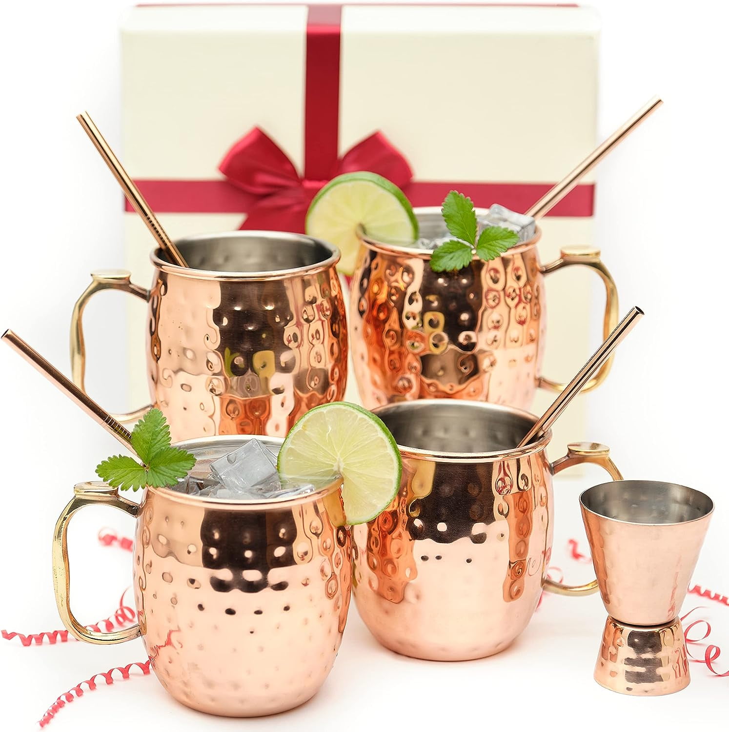 [Gift Set] Kitchen Science Moscow Mule Mugs, Stainless Steel Lined