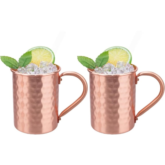 Gift Set Mugs Set Of 2 12.3 oz Solid Cooper, Copper Cups Cylindrical Shape HANDCRAFTED