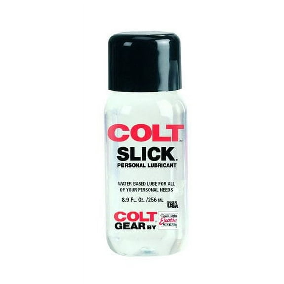 Gift Set Of Colt slick personal lube - 8.9 oz And one package of Trojan Fire and Ice 3 condoms total in package