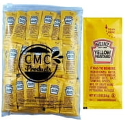 Gift Set – Yellow Mustard Packets (5.6g Each) in Resealable Slide Seal Bag by CMC Products (50 Packets, Mustard)