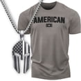 thumbnail image 1 of Gift Set for Men – American Workout Gym Shirt with Spartan Warrior Pendant, Mens Gym T-Shirt, Fitness Gift, Motivational Gym Wear, 1 of 7