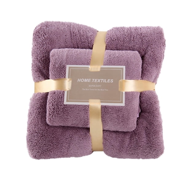 Gift Sets Matoen Bath Towels Set - Cotton Bathroom Shower Extra Absorbent Towel Super Soft 1 Bath Towel(28.7"x55") 1 Face Towel(13.8"x29.5") - Purple