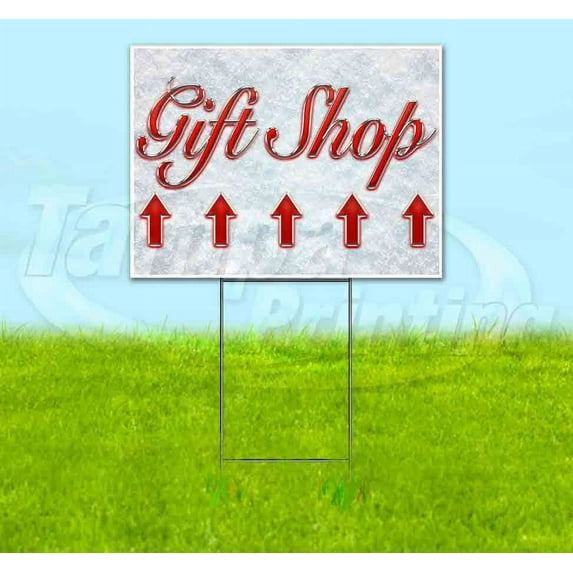 Gift Shop Up Arrow (18"" X 24"") Yard Sign, Includes Metal Step Stake