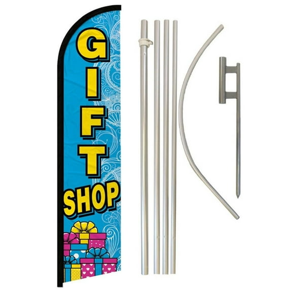 Gift Shop Windless Banner Flag & Pole Kit