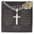 thumbnail image 1 of Gift for Son Cross Necklace, Gifts for Son from Mom, To My Son Cross, Birthday Gift for Son, Mom and Son Gift, Mom to Son Gift - Cuban Link Chain with Artisan Cross, 1 of 5