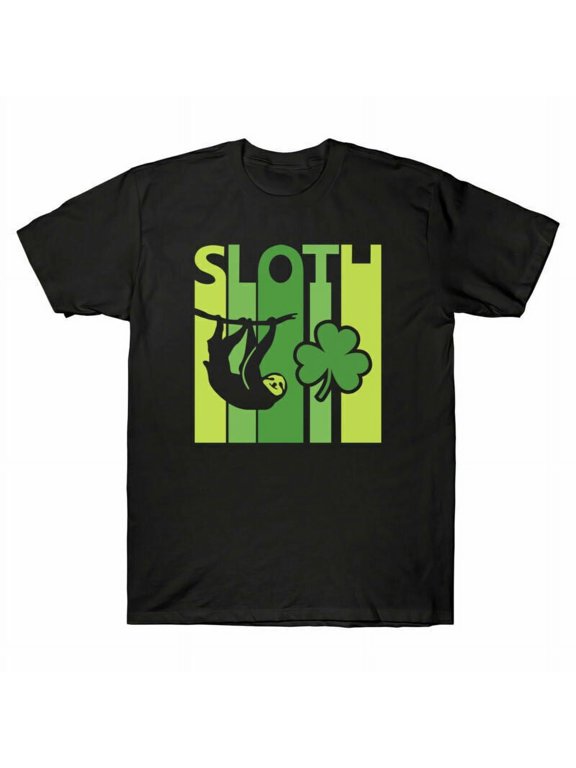 Gift T-Shirt Men's Short Sleeve St Lucky Patrick Sloth s T-Shirt Irish Day Funny