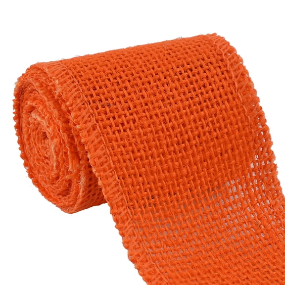 Uxcell Jute Belt Rope Cord String Strap Crafting Burlap for Wedding Gift 1 Roll Orange 2.2 Yard Width
