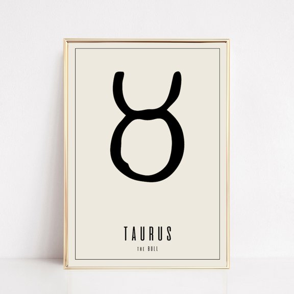 Gift Taurus, Taurus Zodiac Print, Taurus Art, Taurus Wall Art, Zodiac Print Wall Art, Print UNFRAMED PAPER POSTER, Home Decor, Vintage Gift, Living Room Dercor