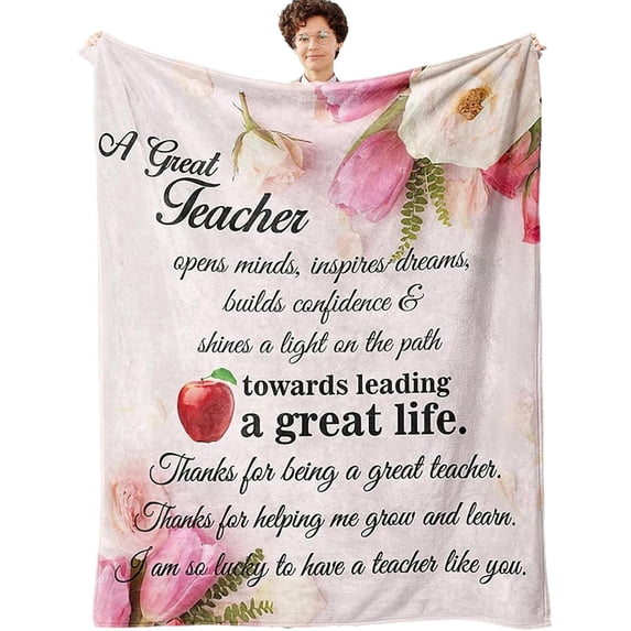 Gift for Teacher, Birthday Gift for Teacher, Gift to Teacher for Back to School, New Teacher, Graduation, Appreciation Gift from Student - Fleece Throw Blanket 50 x 60inches