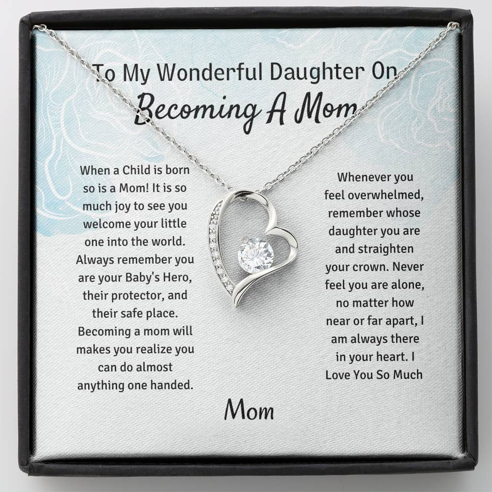 Rainbow Baby Gifts for Mom, New Mom Gift Forever Love Necklace