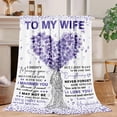 thumbnail image 1 of Gift to My Wife Blanket Anniversary Birthday Gifts for Wife from Husband Best Women Birthday Gift Ideas for Her Christmas Valentines Day Romantic I Love You Gift for Her 60"x80"（Purple）, 1 of 7