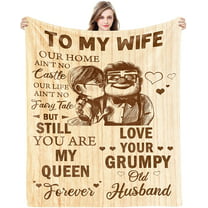 Wedding Anniversary Romantic Gift for Her Blanket, Birthday Gifts for Wife,  Wife Gifts from Husband, Best Wife Birthday Gift Ideas, to My Wife  Ultra-Soft Flannel Throw Blanket 60 x 50 inch 
