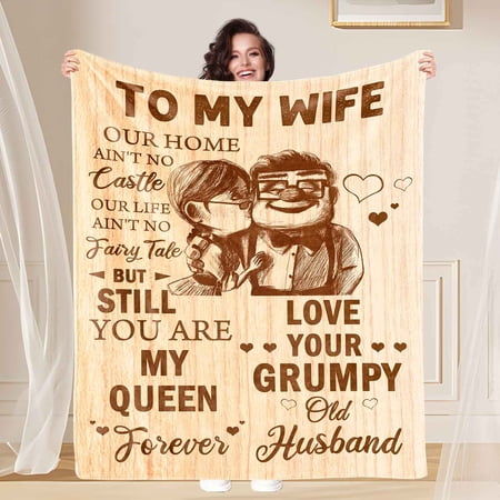 Gift for Wife from Husband to My Wife Blanket Wife Birthday Wedding Anniversary Christmas Valentine's Romantic Gifts Ideas for Wife I Love You Presents for Her