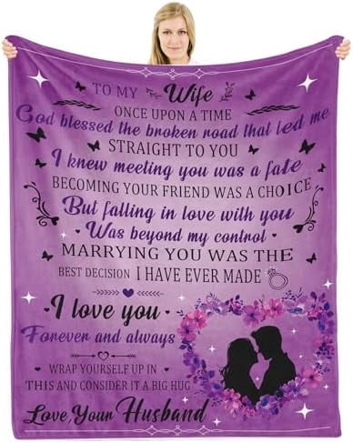 Gift for Wife, Wife Birthday Gift Ideas, Birthday Gift for Her Blanket