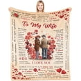 thumbnail image 1 of Gift for Wife, Wife Birthday Gift Ideas, Birthday Gift for Her Blanket, Anniversary Birthday Gifts for Wife from Husband, Wife Gifts from Husband for Anniversary/Christmas/Valentines, 50"x60", 1 of 5