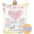 thumbnail image 1 of Gift for Women 40th Birthday, 40th Birthday Gifts Blanket, 40 Year Old Birthday Gifts for Women, Birthday Gifts for 40th Birthday Woman, 40th Birthday Gifts Decorations for Women Friends Sister, 1 of 5