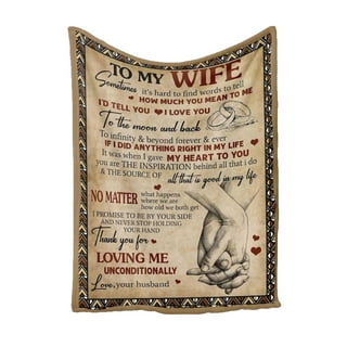 Wedding Anniversary Romantic Gift for Her Blanket, Christmas Birthday Gifts  for Wife, Wife Gifts from Husband, Best Wife Birthday Gift Ideas, to My Wife  Flannel Throw Blanket 60 x 50 inch 
