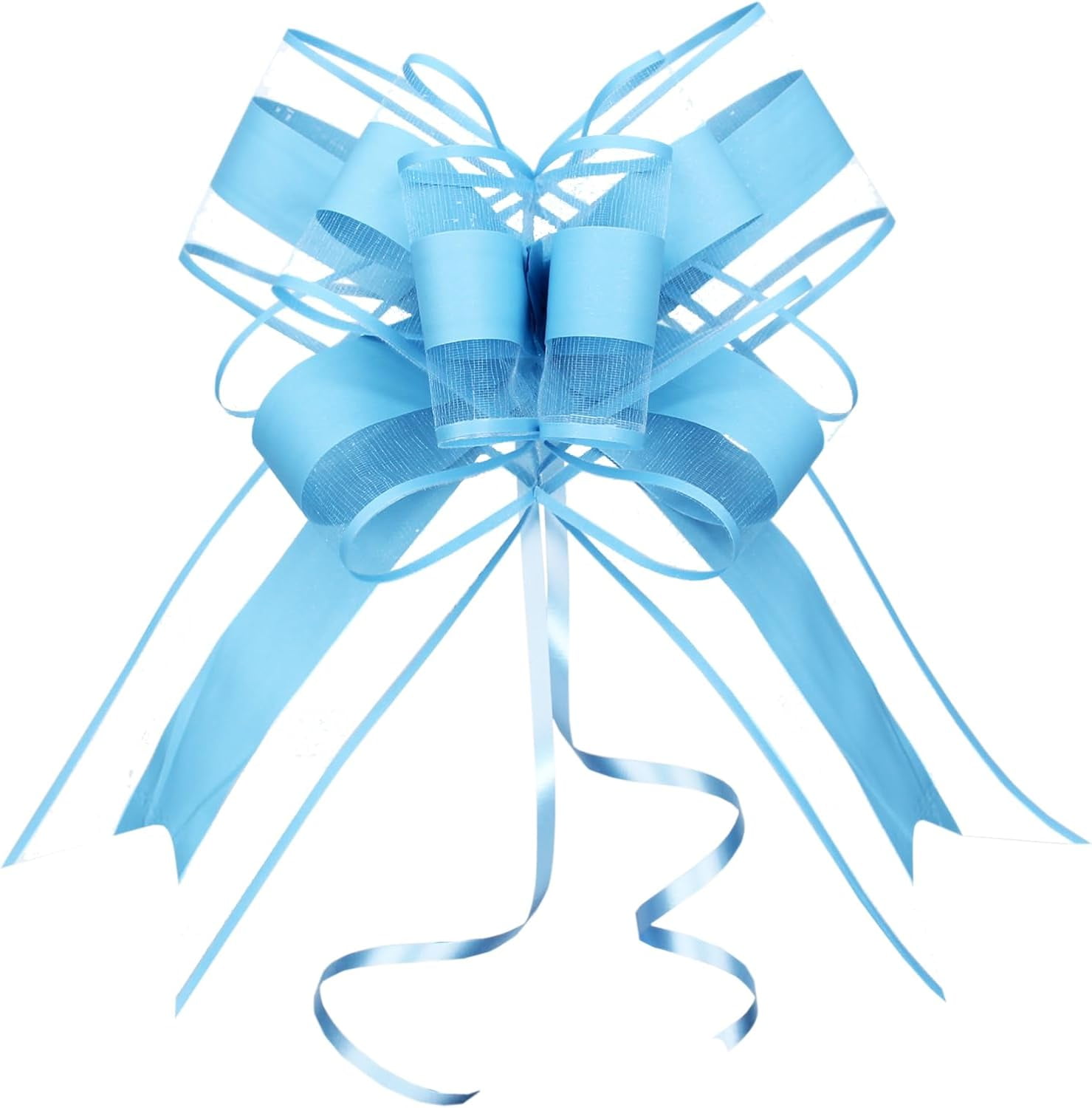 Gift Wrap Bows Big, Blue Bow for Gift Baskets, Flower Bouquet, Paper