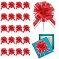 thumbnail image 1 of Gift Wrap Bows, Christmas Gift Bows, 20 Pcs Unassembled Organza Ribbon Flower Bows for Gift Boxes and Wedding Decorations, Reusable Portable Elegant Striped Design, 1 of 4