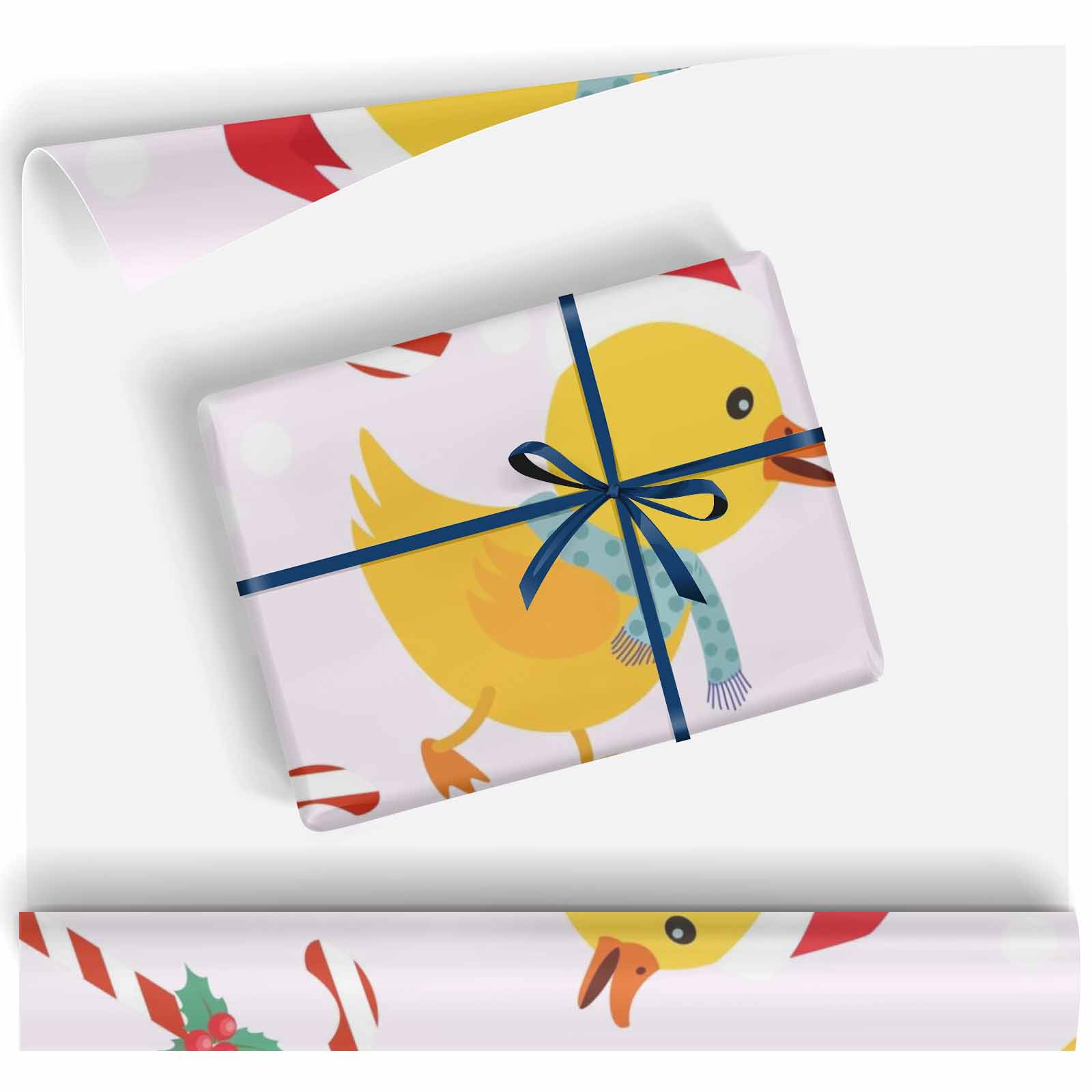 Gift Wrap Paper Bright Yellow Ducks Folded Wrapping Paper For