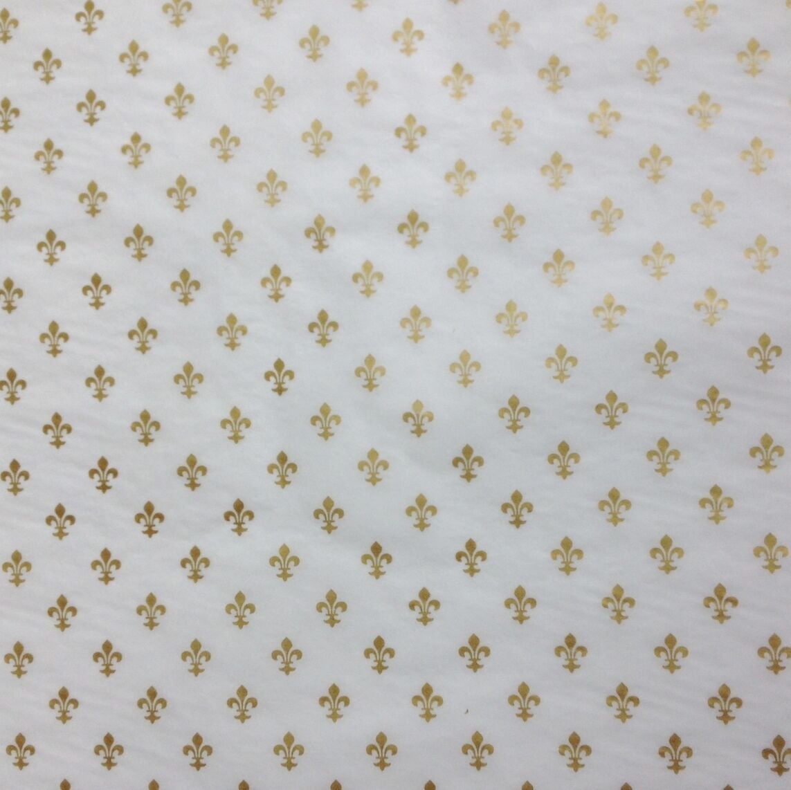 Gift Wrap Tissue Paper - Gold Fleur de Lis on white tissue - 30 sheets 20" x 30"