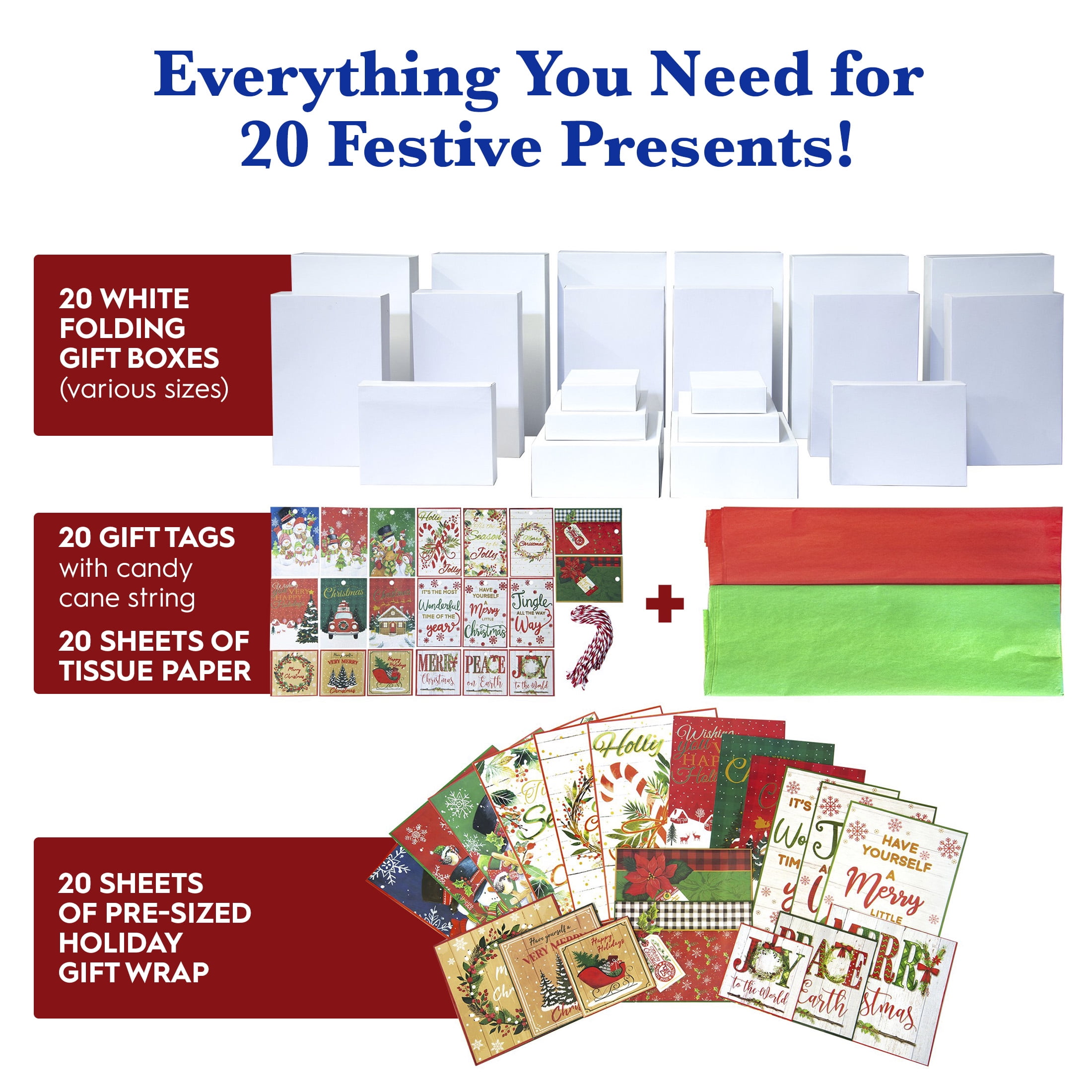 Lindy Bowman Gift Wrap in a Snap Christmas Wrapping Kit; Gift Boxes