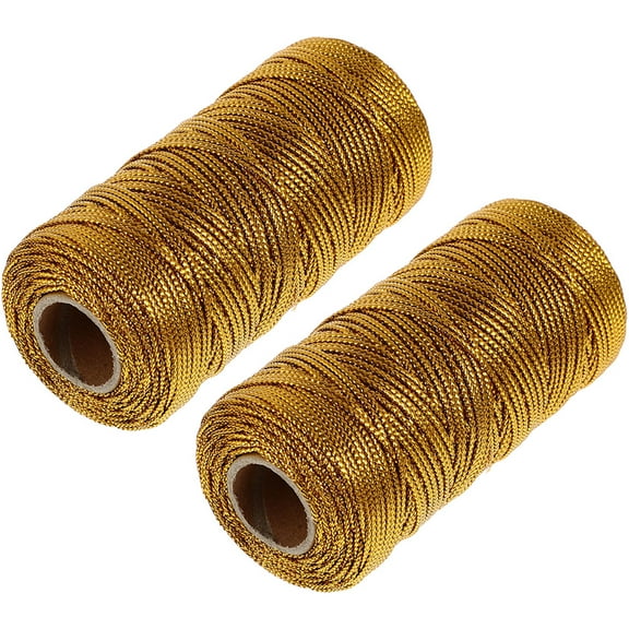 Gift Wrapping Line Metallic Thread Macrame Cord The Food Decor Twine Gold Braiding 2 Rolls