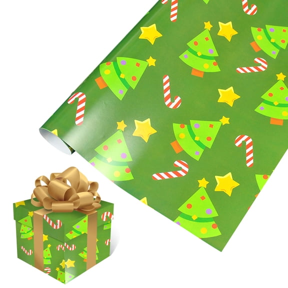 Gift Wrapping Paper,1PCs ( 75cmX51cm, 4.11 Square Feet)Single-sided Christmas Wrapping Paper, Classic Santa Claus And Other Patterns