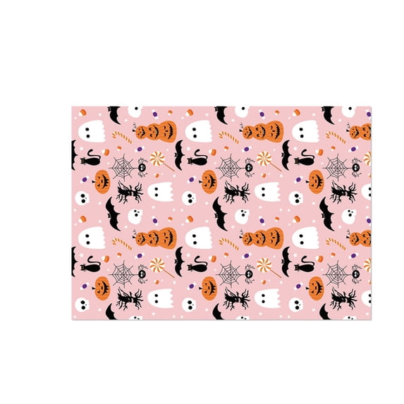 Gift Wrapping Paper, Cute Wrapping Paper, Pink Pumpkin Decor, Halloween Paper, 28X20 Inch Bat and Ghost Halloween Decor, Perfect for Party Gift Wrapping and Holiday Treat