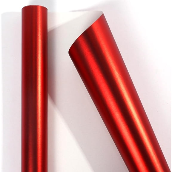 Gift Wrapping Paper Matte Metallic Red Paper, Solid Color Roll, Perfect for Wedding, Valentine's Day, Birthday, Christmas, Baby Shower (17 Inches X 32.8 Feet)