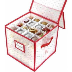 Plastic Christmas Ornament Storage Box 4 Tray Customizable Divider Dust-Proof
